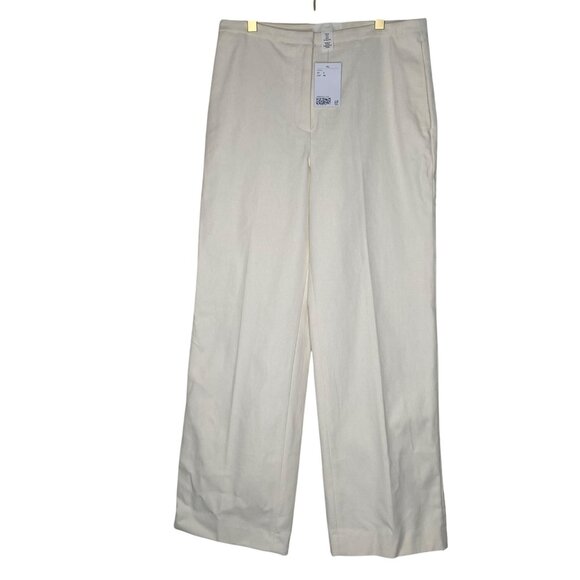 H&M Linen Cotten Trousers Pants  Womens Size 4 Straight Leg Casual Career Office - Picture 1 of 14
